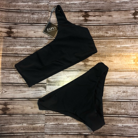 Zaful Other - Zaful black bikini one shoulder size small